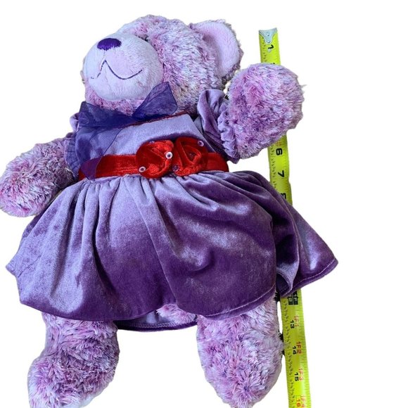 Build A Bear NIKKI II 2 Purple Plush Teddy 15" Children Cancer READ FLAWS - Picture 9 of 9
